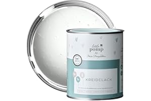 MissPompadour Kreidefarbe für Möbel Weiß & Freundlich 750ml - Holzfarbe, Holzlack matt innen - Möbellack, Möbelfarbe ohne Schleifen - Kreidefarbe für Holz, Metall, Kunststoff - LittlePomp