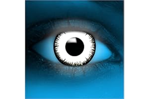 FXCONTACTS UV Vampire + Halloween Tattoos, lentilles de contact colorées verts, plaisir fou sans correction parfait pour Halloween et le carnaval