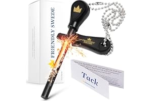 The Friendly Swede Accendino di Sopravvivenza in Ferro-Cerio con Comoda Impugnatura Ideale per Campeggio e Escursioni (Nero, 1)