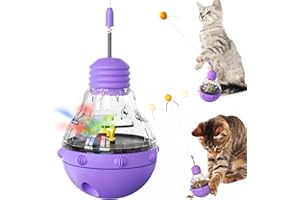FOSTBEEN Interaktives Katzenspielzeug für Hauskatzen, Kätzchen Zauberstab, Spielzeug, Gewichtsverlust, Kätzchen lustige Bälle, Slow-Food-Spender, Futterspender, Leckerli-Ausgabe, Geschenk für Katze.