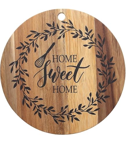 Tagliere Tondo In Legno Di Acacia - Diametro 25 Cm - Resistente Ai Tagli E Delicato Sui Coltelli