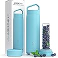 Fruit Infuser Water Bottle Vacuum Insulated (20 oz) Stainless Steel : Includes Fruit Infuser Recipe eBook : Bottom Loading Water Infuser for More Flavor : Easy Cleaning : Great Gift Water Bottle