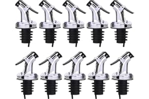 LAYBA Lot de 10 becs verseurs pour un dosage précis - Bec verseur avec capuchon de protection - Pour vin, eau-de-vie, huile d'olive, café, sirop, vinaigre, huile