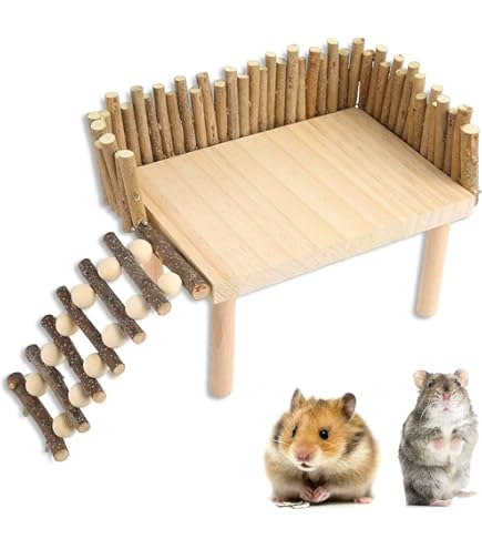 Piattaforma In Legno Per Criceti - Giocattolo Naturale Per Piccoli Animali - Foto 8