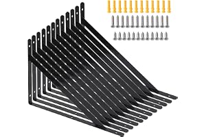 Tunglastvinkel 12 stycken I 250 x 400 mm I hyllkonsol för tung belastning med skruvar I vägghållare hylla lastkapacitet 100 kg I hyllkonsol