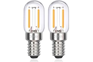 Akynite E14 Varmvit 2 W 2700 K ljus, kylskåp, T22, ej dimbar, ersätter glödlampa 15 W, 200 LM, 230 V, liten ljus E14 2 W Retro LED för nattljus, saltlampa, symaskin, 2-pack