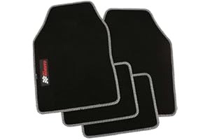 PETEX Carbon uniwersalny dywan samochodowy, 4-częściowy, czarny/srebrny