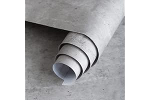 JSEVEM 40CM×3M Grey Concrete Wallpaper Peel and Stick Vinyl Worktop Wrap Self Adhesive Faux Matte Effect Gray Cement Contact Paper Kitchen Covering Waterproof Sticker Film for Cabinet Bedroom Bathroom