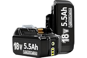 BONADGET 2X 5.5Ah 18V BL1860B Replacement for BL1860B BL1850B BL1840 BL1840B BL1830B BL1830 BL1820 BL1815 BL1835 BL1845 LXT-400,with LED Indicator