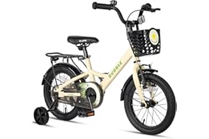 ‎GLERC Glerc Bubble 12 14 16 Zoll Kinderfahrrad für 3-8 Jahre alte Jungen & Mädchen Fahrräder mit Korb & Stabilisatoren, mehrere Farben