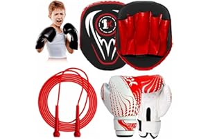 ONEX Boxing Set Focus Pads and Gloves Mitts Punch Bag MMA Training Hook & Jab, Kids Unisex Sparring Gloves punching Pads Martial Arts Karate Fitness Exercise Sets.