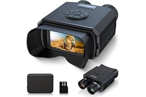 Binoculares Visión Nocturna, Relassy Prismaticos Vision Nocturna y Diurna de Infrarrojos Digital 1080P FHD, Recargable Visor Nocturno para Caza Vista 500M con Zoom Digital 8X, 3.5" TFT LCD con 32GB