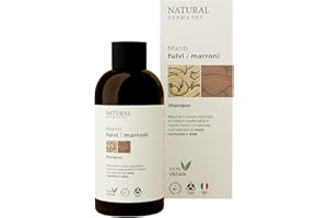 Natural Derma Pet Shampoo per Cani Manti Fulvi e Marroni – Azione Ravvivante e Nutriente con Estratti di Noce, Curcuma e Aloe – 200 ml – Made in Italy – 100% Vegan