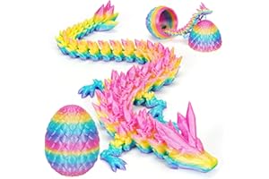 YILCER Magnetic Dragon Egg, 3D Printed Fidget Toy for Home Decor Fridge Magnets (Rainbow Colors)