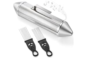 SOUJOY Guiro-Instrument, Edelstahl-Guiro-Shaker mit 2 Schabern, 38,1 x 7,6 cm, lateinisches Percussion-Instrument, professionelle Bandbegleitung, Sandhammer für musikalisches Training