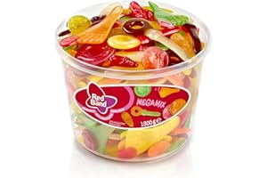 ‎RED BAND Red Band Fruchtgummi Mega Mix - Großpackung: 1,3 kg Dose - Weingummi Mix - Geschmacksvielfalt und Abwechslung - Holländische Qualität - Süßigkeiten
