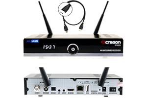 OCTAGON SF8008 UHD 4K Récepteur Combo câble Satellite & récepteur DVB-T2, E2 Linux & Define OS, DVB-S2X & T2C, avec Fonction d'enregistrement PVR, Gigabit LAN, Lecteur de Cartes, Satellite to IP,
