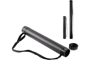 DEWEL Tubes Transport a0,Tube Poster,63–107cm,Tube Dessin Transport Convient pour Les Photos,Les Affiches et Les flipbooks,Longueur et poignée réglables,en Plastique.(Noir)