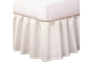 Bed Maker's Never Lift Your Mattress Mikrofaser-Bettrock, gerafft, gerüscht, klassisch, 35,6 cm Länge, Queensize, Elfenbein