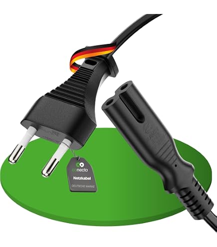 Intos Netzkabel 5m Schwarz – IEC 320 C7 Stecker, VDE-geprüft, 2-polig