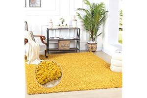 Surya Home Shaggy Rug - Modern Area Rugs Living Room, Dining Room, Soft Shaggy Rugs for Bedroom - Abstract Fluffy Rug, Easy Care Plush Pile - Large Rug 120x170 cm, Yellow Rug