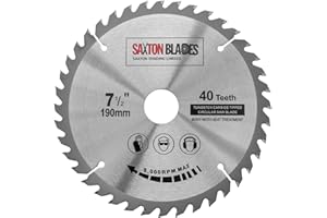 SAXTON BLADES Saxton, lama per sega circolare TCT, per legno, 190 mm x 30 mm (foro) x 40 denti, compatibile con prodotti Bosch, Dewalt e Makita, codice TCT19040T