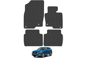CAR MAT CO Mazda CX5 (2017+) Rubber Car Mats Accessories Tailored Fit Compatible Accessory Waterproof Protection Non-Slip Floor Mats Full Coverage Durable Front Rear Set Coverage with Clips
