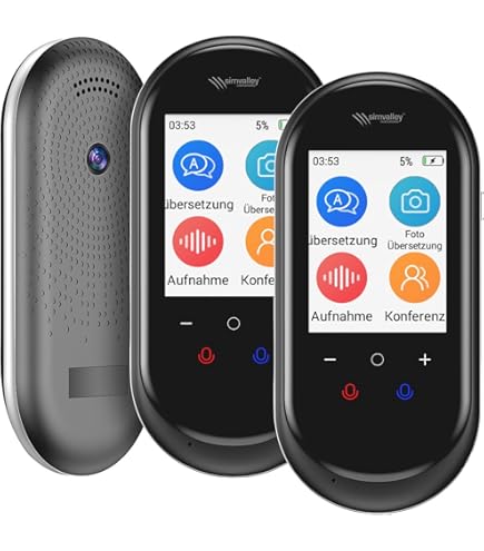 KI Sprachübersetzer Echtzeit - 137 Sprachen, Offline Fähig, Mit Kamera, Grau