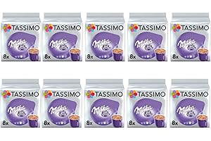 Tassimo Milka Dosettes de chocolat chaud - 10 paquets (80 boissons)