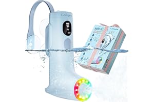 LOLLYES Spa Idromassaggio a Bolle per Vasca da Bagno con Doppie Modalità di Idroterapia, Flusso d’Acqua a 3 Livelli, Impermeabile IP68, Luce LED, Wireless Batteria da 2600mAh (Blu)