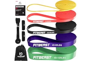 FitBeast Bandes de traction, bande de résistance pour la gymnastique, le crossfit, l'haltérophilie, la tonification musculaire, la mobilité des étirements, les bandes d'aide à la traction