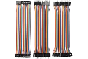 KEWUF Lot de 120 câbles jumper DuPont cable dupont pour platine d’expérimentation breadboard 40 mâle-femelle, 40 mâle-mâle, 40 femelle-femelle Multicolore 20 cm