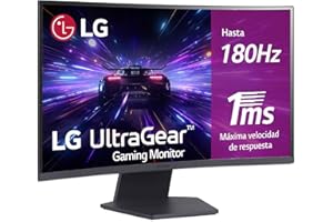 LG 27GS60QC-B - Monitor Gaming Ultragear, 27", QHD (2560 x 1440), Panel VA, 16:9, HDMI, 180Hz, 1ms FreeSync, Conectividad Universal, Color Morado Grisáceo