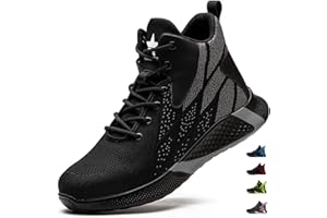 PAQOZKC Obuwie robocze męskie i damskie S3, buty ochronne bardzo lekkie, oddychające, stalowe noski