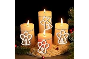 HAPPIRRA Adventskranz Zahlen, 4 Stück Deko Adventskranz Modern Holz, Adventskranz Deko Engel Adventszahlen 1-4, Adventsdeko Nummern Weihnachtsanhänger Gesteck Adventskranz für Kerzen Kerzenhalter