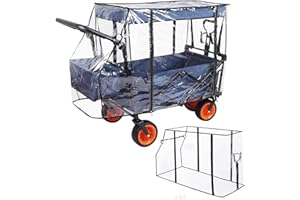 DIYSESSION Bollerwagen Regenschutz Regenverdeck Universal Passend Für Handwagen,Regenverdeck Bollerwagen,Bollerwagen Zubehör Universal Transparent,für Handwagen Faltbare Strand RegenschutzhüLle Verdeck