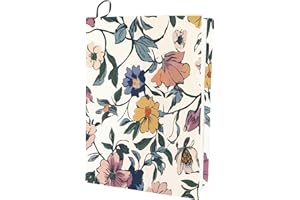 craspire Couverture de Livre Extensible à Fleurs Lavable et Réutilisable en Nylon de Grande Taille pour Livres Protection Élastique pour Cahiers Convient aux Livres à Couverture Rigide