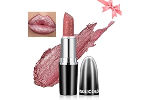 Likesing 1 Pièces Rouge a Levre Pailleté Longue Tenue Rouge a Levre Nude Rose Rouges à Lèvres Sans Transfert Brillant à Lèvres Rouge Lip Gloss Lipstick Kit Coffret Cadeau Femme Maquillage (01, 1)