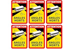 MUIUM(TM) Fahrzeug-Aufkleber - Attention Angle Morts - Frankreich Hinweisschild Angles Morts, für schwere Fahrzeuge LKW oder Bus Warnung vor Totem Winkel (Bus, 6 PCS)