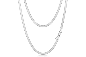 Amberta Damski łańcuszek z płaskim wężem ze srebra próby 925, 50 cm, Srebro szterlingowe, Bez kamieni szlachetnych