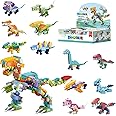 Dinosaur Building Block Set, 12 Pcs Mini Building Blocks Toys, 12 In 1 Pre Filled Stem Building Blocks Toys, Classroom Prize Toys, Party Favor for Kids, Birthday, Carnival Prizes, Easy to Assemble