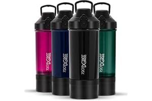 720°DGREE Shaker Fitness uberShaker 550ml - Premium Shaker à protéines avec compartiment à poudre, sphère – Anti-fuite, Sans-BPA – Pour boissons crémeuses protéines, gym, entraînement, nutrition