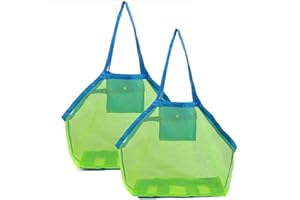 FUNNY HOUSE Borsa da Spiaggia Grande Portatili Pieghevoli Giochi Borsa a Rete Anti-Sabbia per Mare Piscina Barca per Riporvi Giocattoli da Bambini