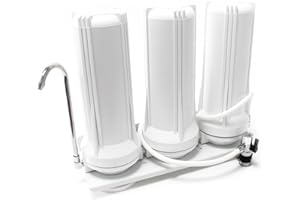 NATUREWATER Filtro per acqua TR203 da rubinetto a 3 stadi 5µ Filtro sottile Blocco e granuli al carbone attivo