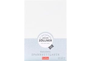 ‎JULIUS ZÖLLNER Julius Zöllner Frottee Spannbettlaken für Baby- & Kinderbett, 60x120cm bis 70x140cm, STANDARD 100 by OEKO-TEX, weiß