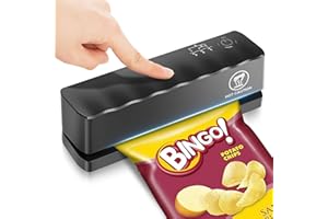 comeder Mini Bag Sealer, Handheld Heat Sealer, Plastic Bag Sealer with 5 Adjustable Gears, Portable Mini Sealing Machine for Plastic Bags Chip Bags Food Storage, Rechargeable USB