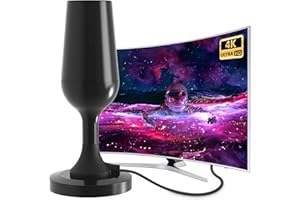 DTB TECH TV Aerial – Indoor TV Aerial for Freeview TV Strong Magnetic Base Easy Installation – Compatible with All TVs, Including Portables TV, Indoor TV Aerials with Strong Signal UK