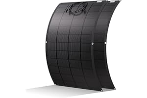 ECO-WORTHY Pannello Solare Flessibile da 400 W, Materiale ETFE 18BB Monocella 25% Alta Conversione per Balcone, Camper, Roulotte, Barca, Tetto, Campeggio, Casa, Yacht, Superfici irregolari