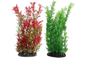 Vivifying Aquarium Artificial Plants, 2 Pack 9.8inch Tall Plastic Plants for Fish Tanks