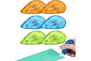 DZPUHUOJZ 6 Stück Kleberoller, Kleberoller Maus Doppelseitig, Fotokleber Doppelseitig Selbstklebend, Doppelseitiges Klebeband Scrapbook Zubehör zum Basteln von Fotoalbum, Karten, Tagebuch, 8mm x 8m